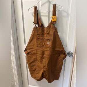Carhartt Tan Canvas Relaxed Fit Bib Overalls